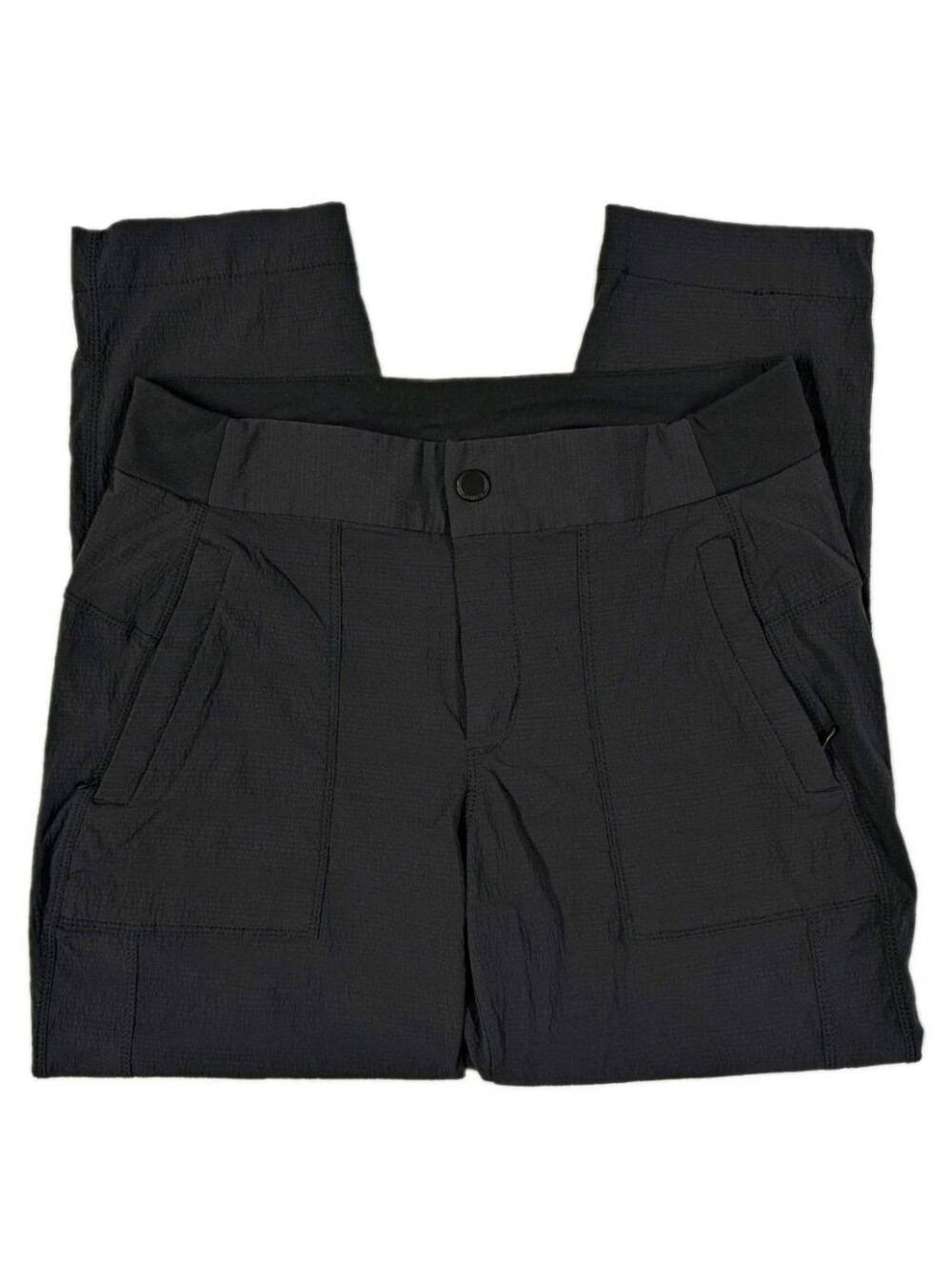 Athleta Trekkie Crop Pants Womens Size 6 Black Stretch Nylon Hiking Activewear